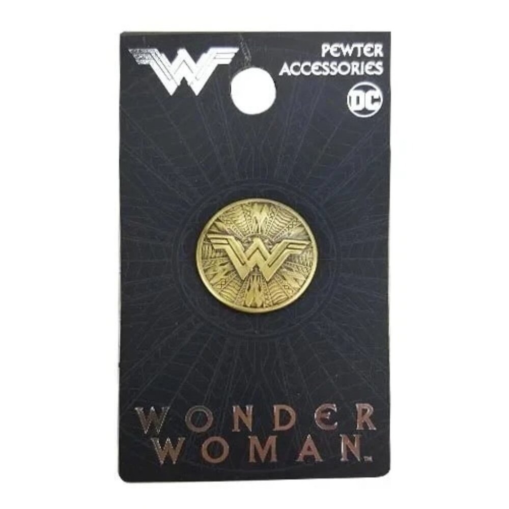 DC COMICS: WONDER WOMAN - ROUND SHIELD PEWTER PIN BY MONOGRAM